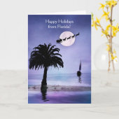 Florida Prettige feestdagen Kuststrand Sailboot Kaart (Gele Bloem)