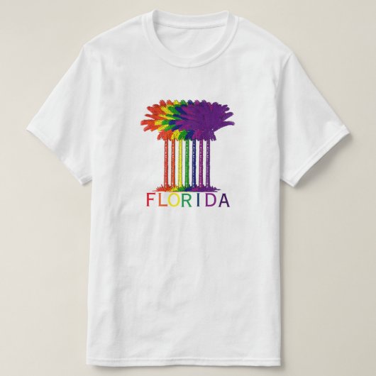 Florida Rainbow Palms T-shirt (Design voorkant)