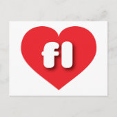 Florida red hart - Ik hou van fl Briefkaart (Voorkant)