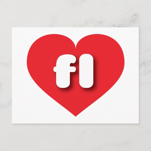 Florida red hart - Ik hou van fl Briefkaart (Voorkant)