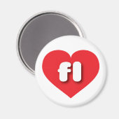 Florida red hart - Ik hou van fl Magneet (Voorkant / Achterkant)