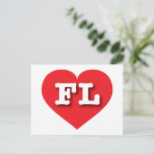 Florida Red Heart - Ik hou van FL Briefkaart (Staand voorkant)