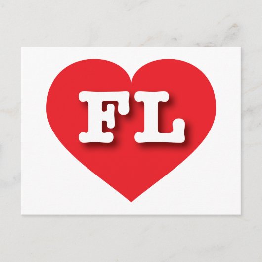 Florida Red Heart - Ik hou van FL Briefkaart (Voorkant)