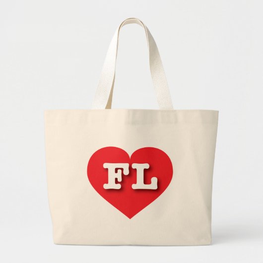 Florida Red Heart - Ik hou van FL Grote Tote Bag (Voorkant)