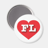 Florida Red Heart - Ik hou van FL Magneet (Voorkant / Achterkant)