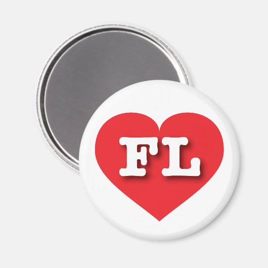 Florida Red Heart - Ik hou van FL Magneet (Voorkant / Achterkant)