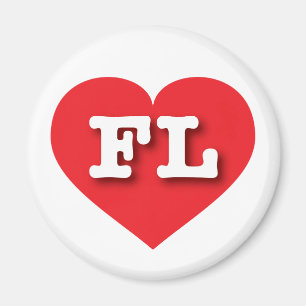 Florida Red Heart - Ik hou van FL Magneet