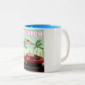 Florida red retro sport wagen tweekleurige koffiemok (Voorkant rechts)