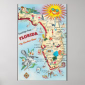  Florida reiskaart Poster (Voorkant)