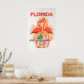 Florida Reisposter Flamingo Kunstprint Poster (Keuken)