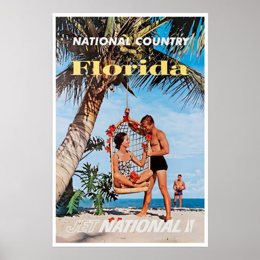 Florida Reisposter Retro Florida Wand Kunst Prin Poster (Voorkant)