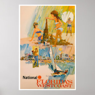 Florida Reisposter Strand Kunstprint Amerika Bord Poster