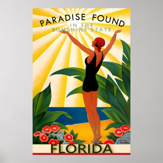 Florida Reisposter Sunshine State Nieuwe Retro Poster (Voorkant)