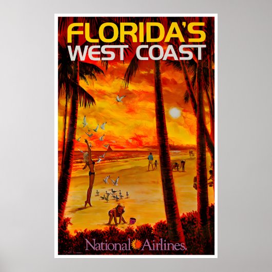 Florida Reisposter Westkust Van Florida Kunst Poster (Voorkant)