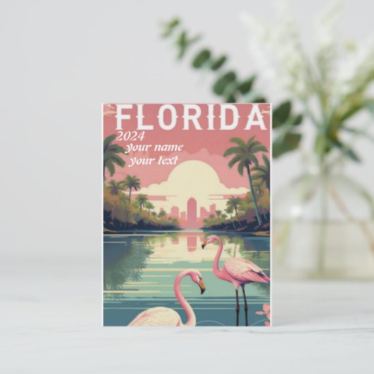  Florida Reizen Poster Poster Briefkaart (Staand voorkant)