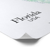 Florida Relief kaart groene textuur Poster (Hoek)