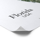 Florida Relief Kaart Natuur Textuur Poster (Hoek)