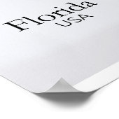 Florida reliëfkaart rode textuur poster (Hoek)