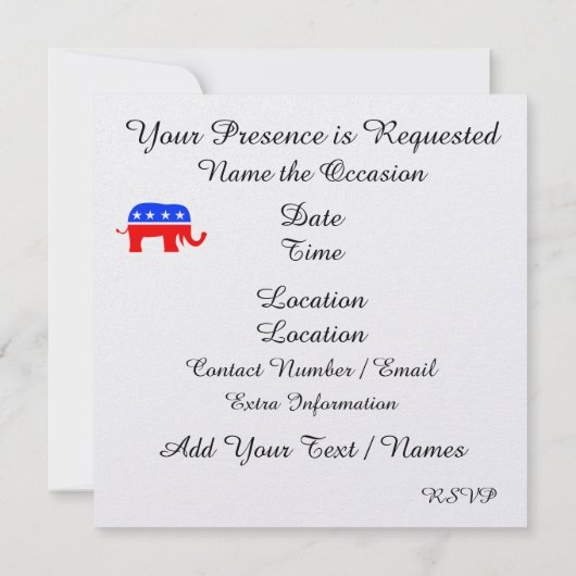 Florida Republikeinse Patriottische Uitnodiging - (Achterkant)