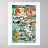 Florida Retro 12x16 Kaart Poster (Voorkant)