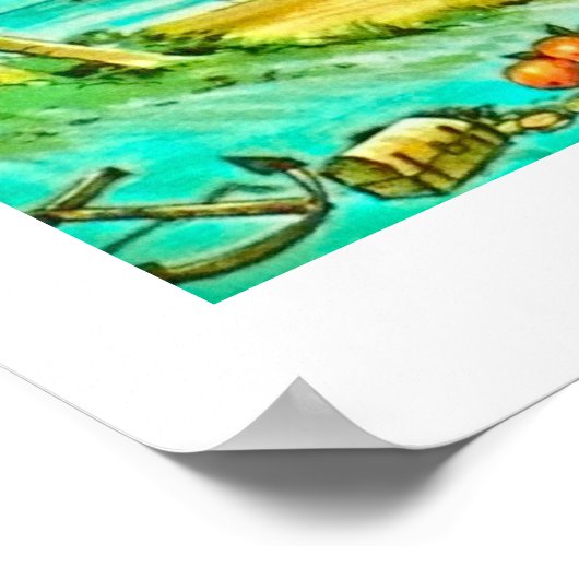 Florida Retro 20x16 Kaart Poster (Hoek)