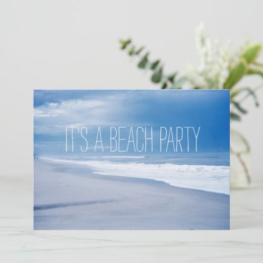 Florida Retro Beach Oceaan Feest Kaart (Staand voorkant)