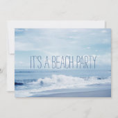 Florida Retro Blauwe Oceaan Strandfeest Kaart (Voorkant)