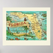 Florida Retro Map Poster (Voorkant)