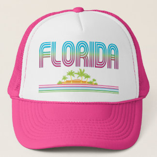 FLORIDA Retro Neon Palm Trees Trucker Pet