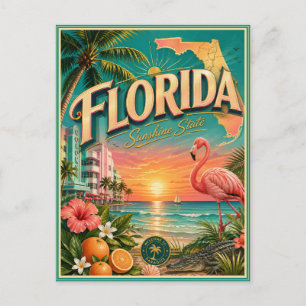 Florida Retro Reis Souvenir Prentbriefkaart Briefkaart
