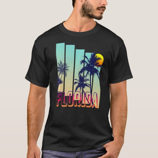 Florida Retro stijl Palm Tree Premium T-shirt (Voorkant)