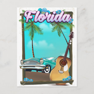 Florida Retro stijl reisposter Briefkaart