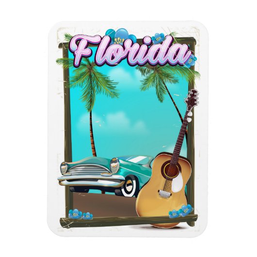 Florida Retro stijl reisposter Magneet (Verticaal)