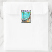 Florida Retro stijl reisposter Vierkante Sticker (Tas)