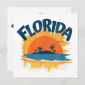 Florida Retro T-shirt Design Zonneschijn Bedankkaart (Voorkant / Achterkant)