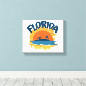  Florida Retro T-shirt Design Zonneschijn Canvas Afdruk (Insitu (Houten vloer))