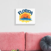  Florida Retro T-shirt Design Zonneschijn Canvas Afdruk (Insitu (Woonkamer))