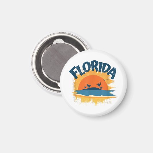  Florida Retro T-shirt Design Zonneschijn Magneet (Voorkant / Achterkant)