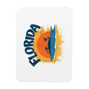  Florida Retro T-shirt Design Zonneschijn Magneet