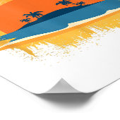 Florida Retro T-shirt Design Zonneschijn Poster (Hoek)