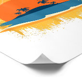 Florida Retro T-shirt Design Zonneschijn Poster (Hoek)