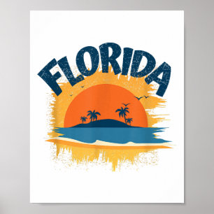  Florida Retro T-shirt Design Zonneschijn Poster