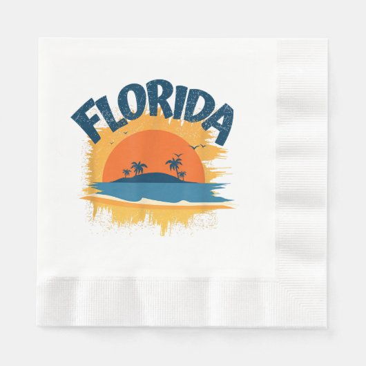  Florida Retro T-shirt Design Zonneschijn Servet (Voorkant)