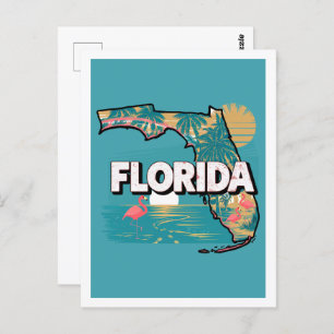 Florida Retro Travel Design Iconische Verenigde St Briefkaart