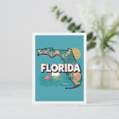 Florida Retro Travel Design Iconische Verenigde St Briefkaart (Staand voorkant)