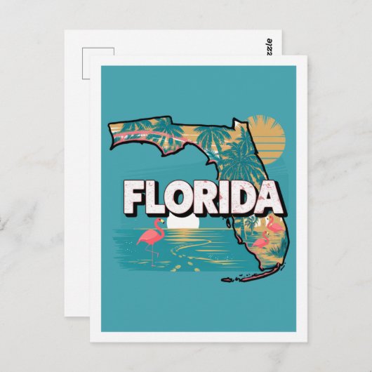 Florida Retro Travel Design Iconische Verenigde St Briefkaart (Voorkant / Achterkant)