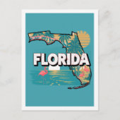 Florida Retro Travel Design Iconische Verenigde St Briefkaart (Voorkant)