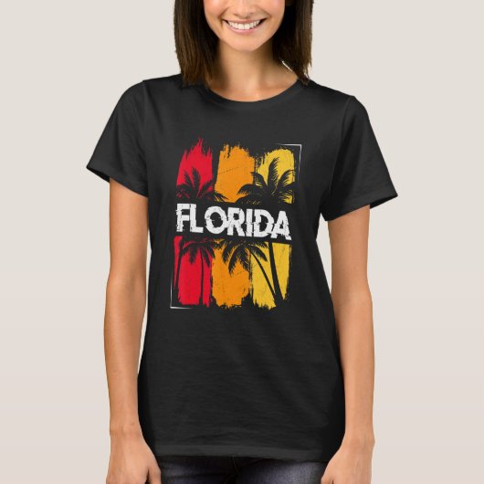 Florida  Retro Tropical Summer FL Miami Flo T-shirt (Voorkant)