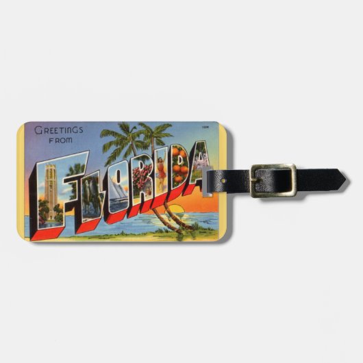 Florida Retro Tropisch  Bagagelabel (Voorkant horizontaal)