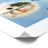 Florida Road Map 12x16 Poster Afdrukken (Hoek)